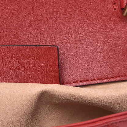 Gucci Calfskin Matelasse Super Mini GG Marmont Shoulder Bag Hibiscus Red 7 of 7