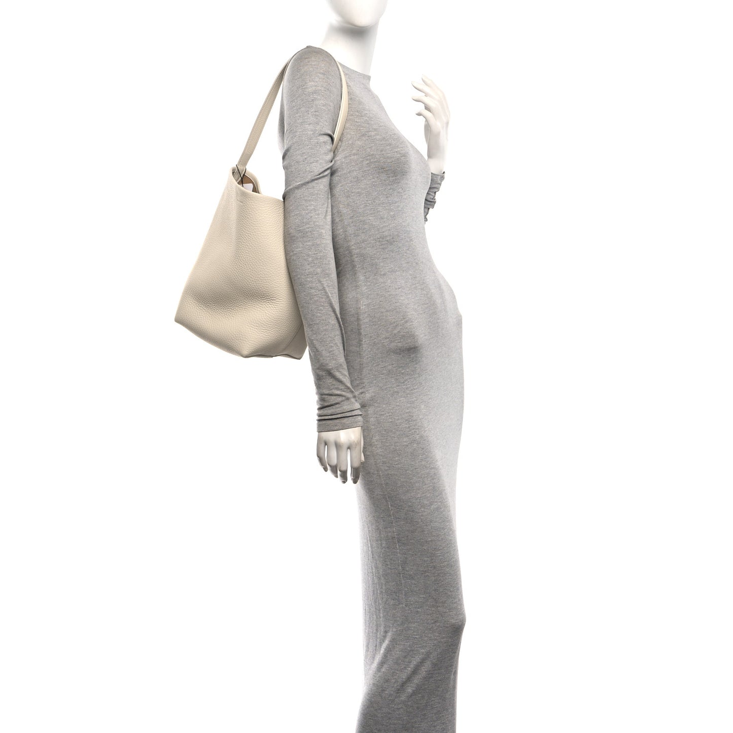 Grained Calfskin Medium N/S Park Tote Ivory