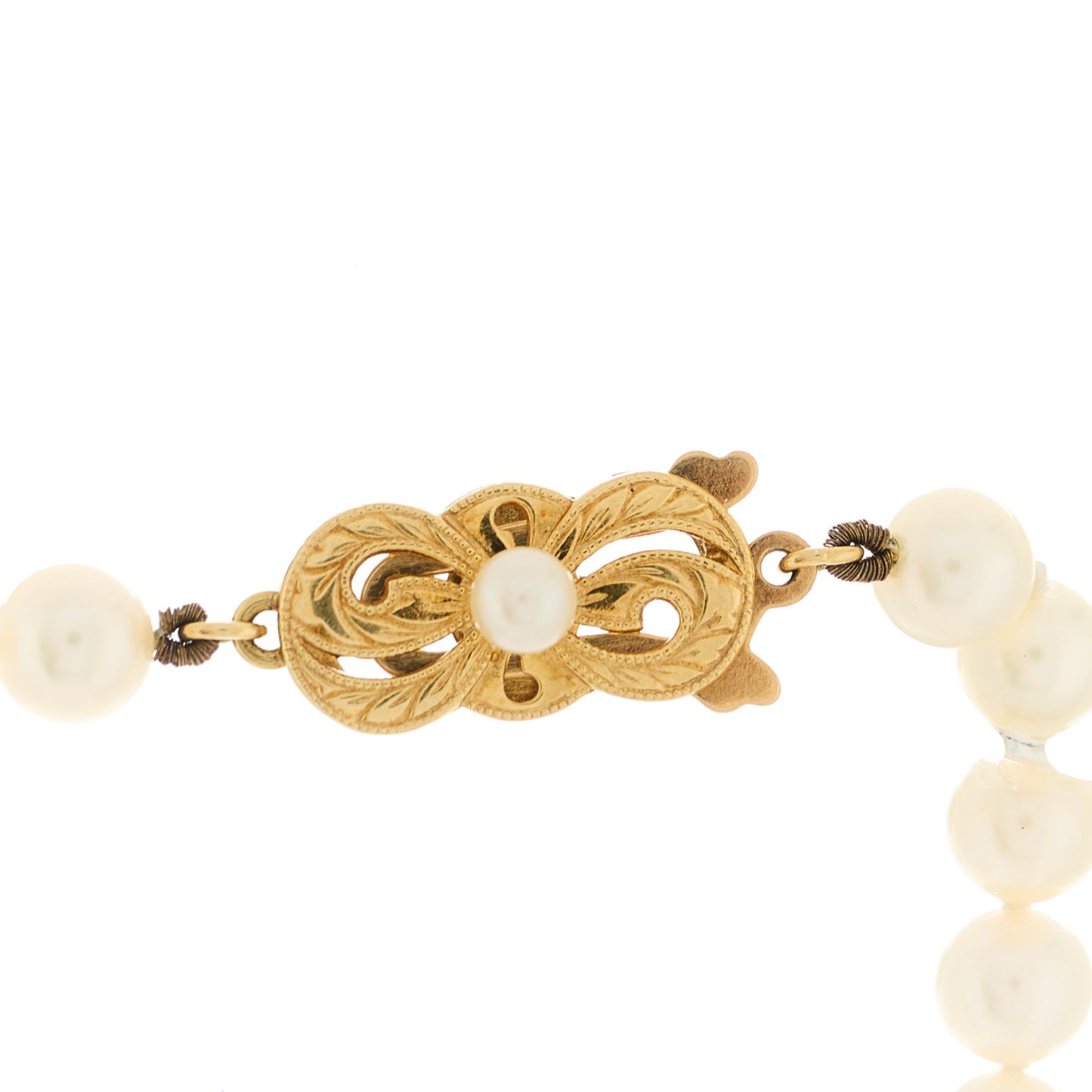 18K Yellow Gold Akoya Cultured Pearl 5.5-6mm Strand Necklace