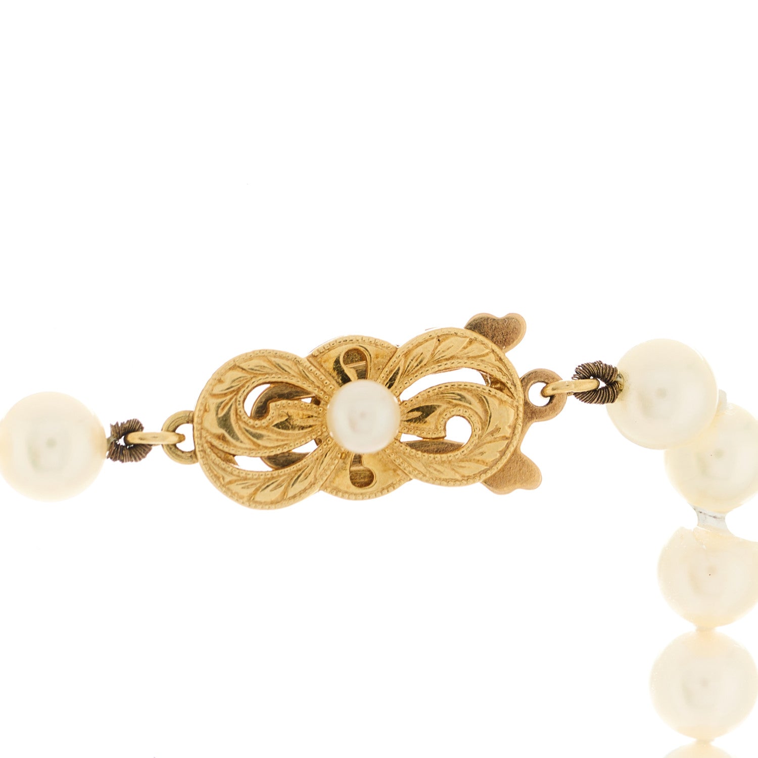Mikimoto 18K Yellow Gold Akoya Cultured Pearl 5.5-6mm Strand Necklace 5 of 5