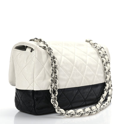 Chanel Lambskin Quilted Medium Flap Black White 3 of 9