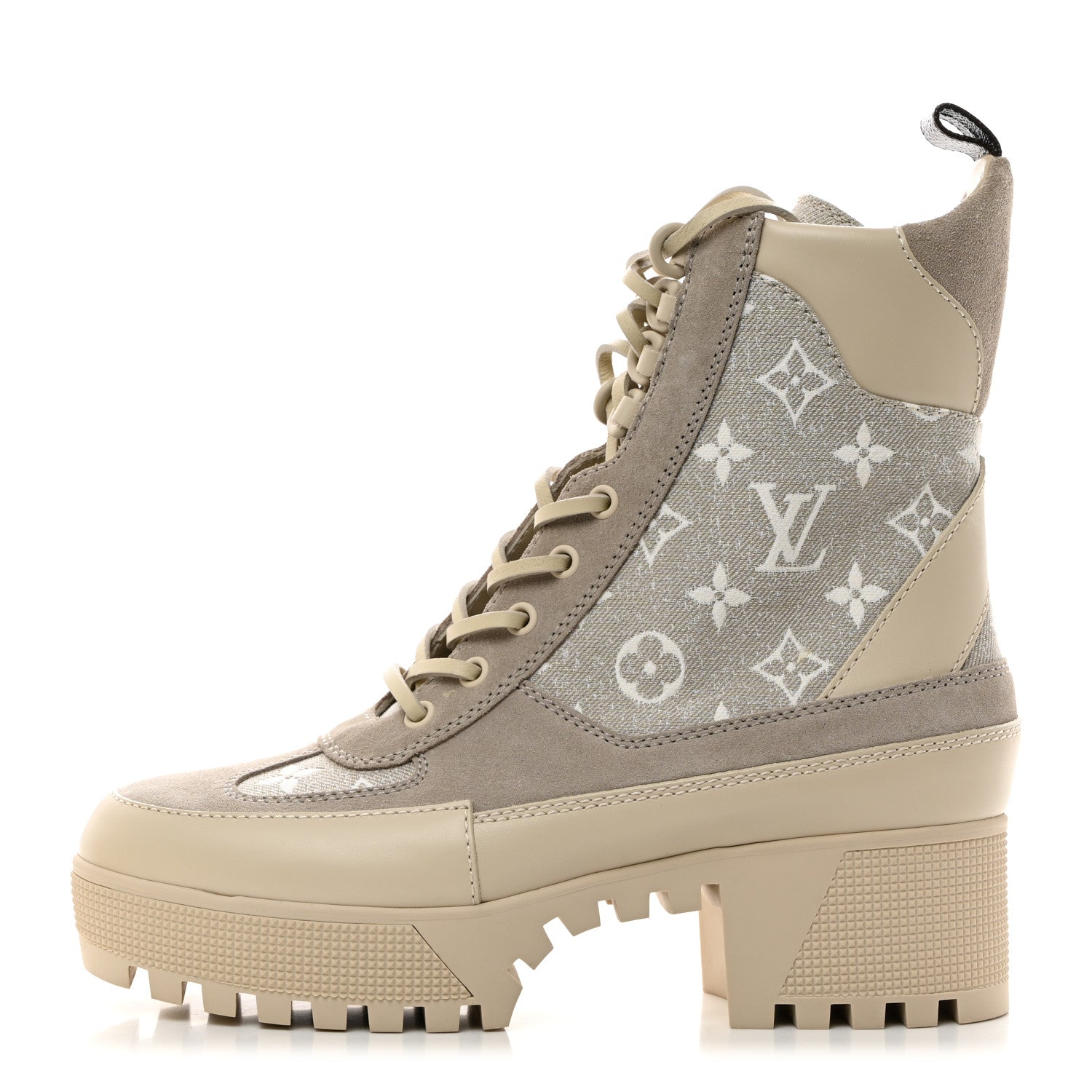 Louis Vuitton Suede Calfskin Laureate Platform Desert Boots 39 Taupe 1 of 8