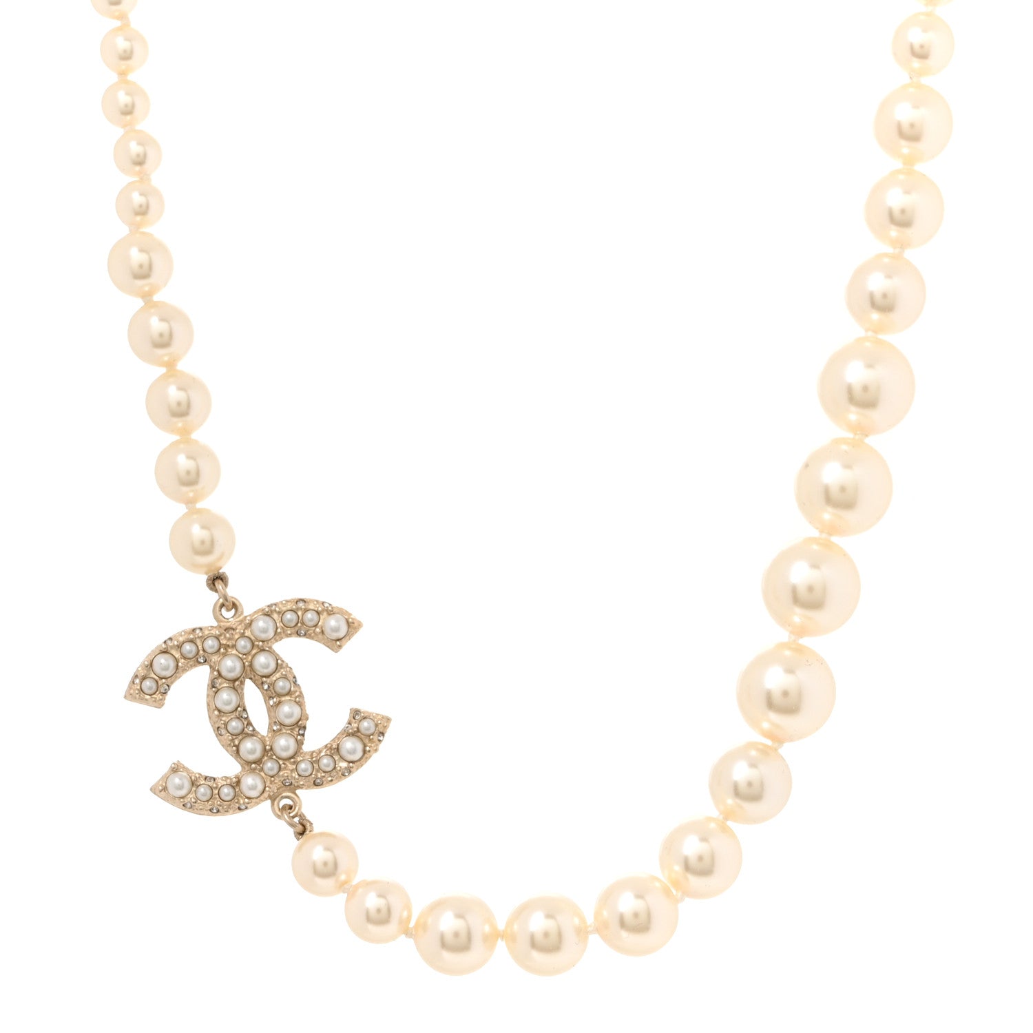 Chanel Pearl CC 100th Anniversary Necklace Light Gold 1 of 5