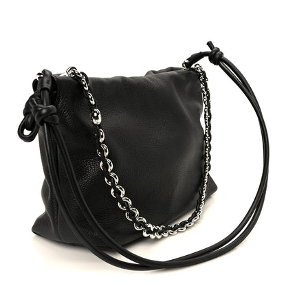 Loewe Mellow Nappa Medium Donut Chain Flamenco Knot Purse Black 3 of 11