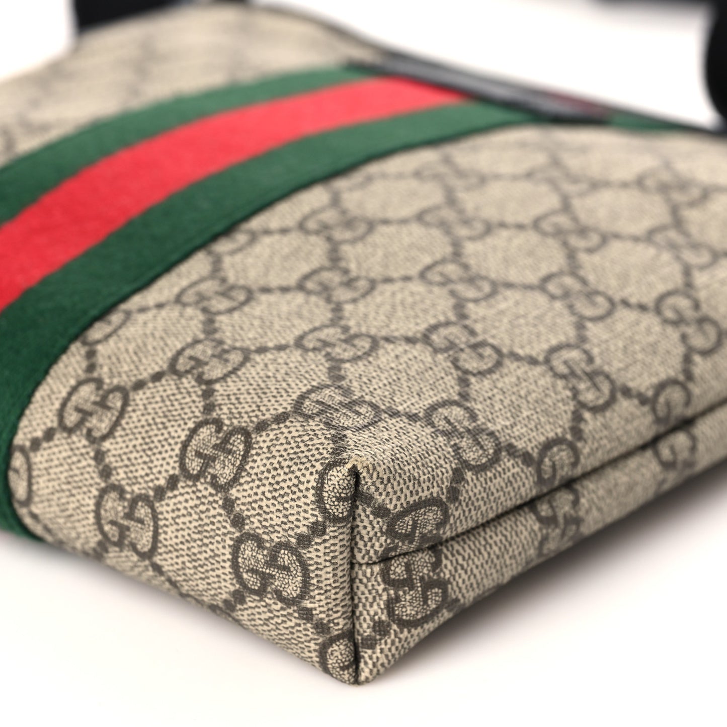 GG Supreme Monogram Web Messenger Bag Black