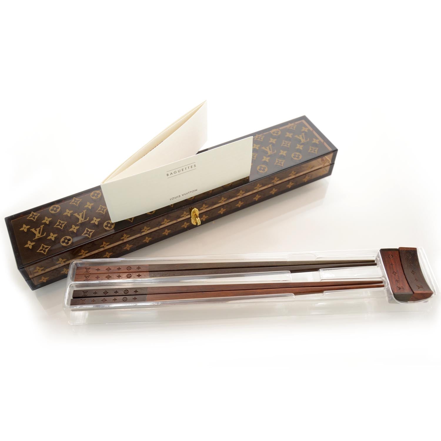 Louis Vuitton Rosewood Monogram Chopsticks VIP w Case 1 of 4