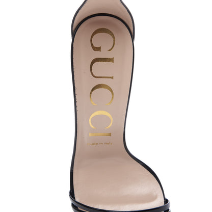 Gucci Patent Crystal Removable Bow Sandals 38.5 Black 8 of 11