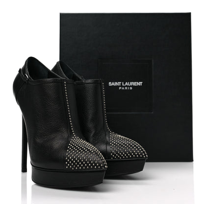 Saint Laurent Calfskin Studded Janis 105 Boots 39 Black 9 of 9