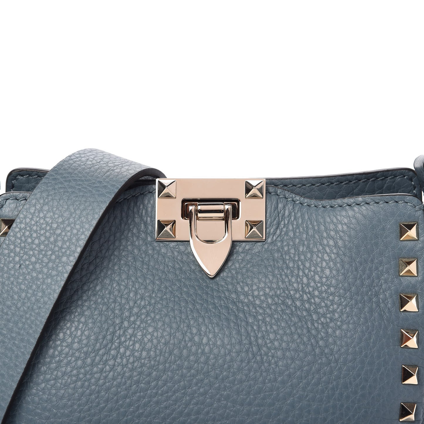 Pebbled Calfskin Mini Rockstud Flip-Lock Messenger Bag Amadeus