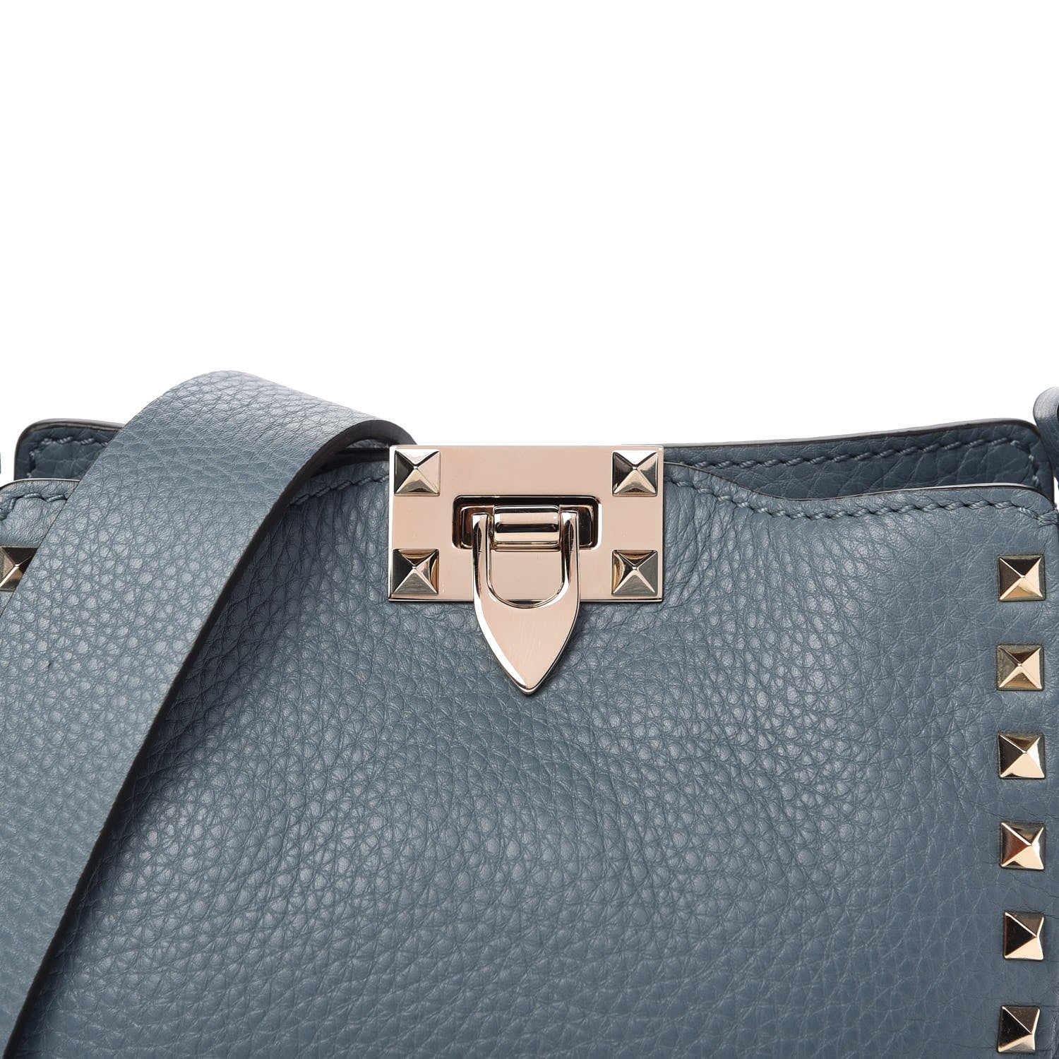 Valentino Garavani Pebbled Calfskin Mini Rockstud Flip-Lock Messenger Bag Amadeus 10 of 10