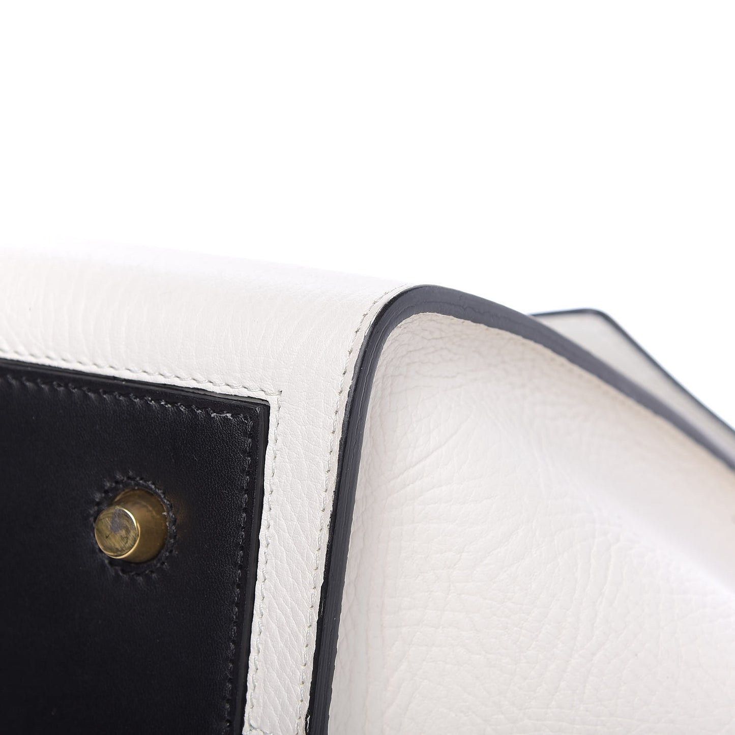 Elephant Calfskin Bi-Color Medium Tie Knot Tote White Black