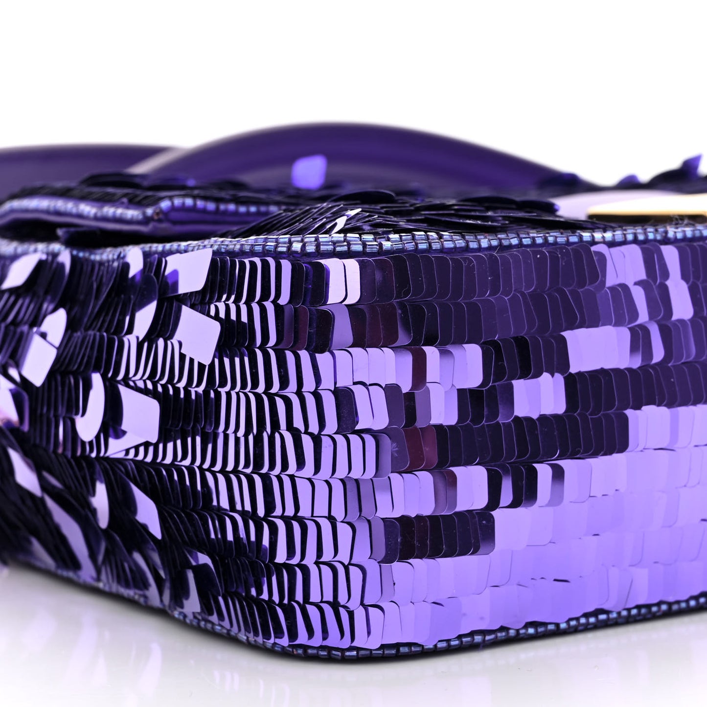 Sequin Paillettes Shiny Nappa Sex and the City Baguette Viola Purple Rain