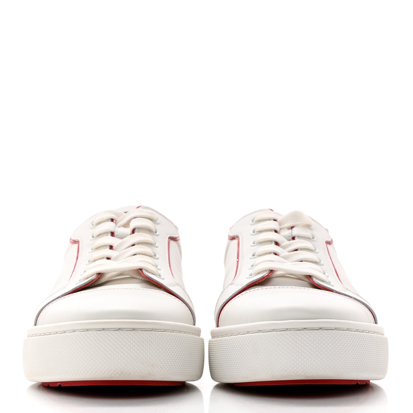 Calfskin Patent Vieirissima Flat Sneakers 41 White Red