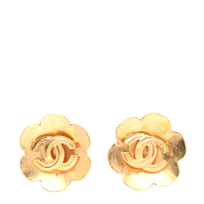 Chanel CC Camellia Clip On Earrings Gold 1 of 4