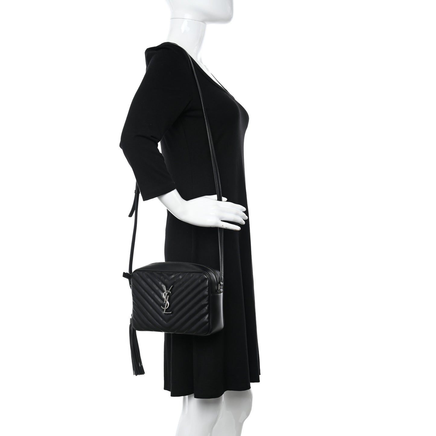 Calfskin Matelasse Monogram Lou Camera Bag Black