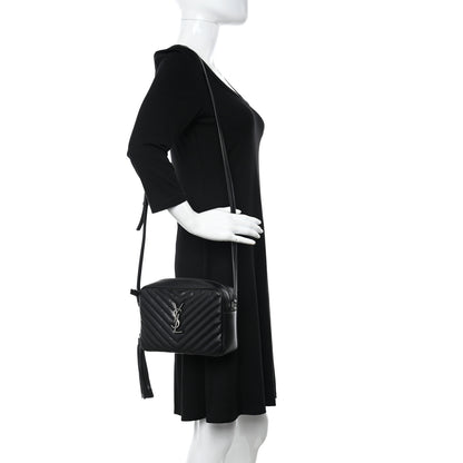 Saint Laurent Calfskin Matelasse Monogram Lou Camera Bag Black 2 of 13
