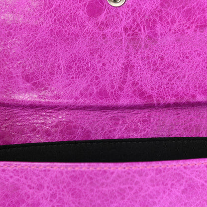 Balenciaga Agneau Giant Brogues Hardware Envelope Clutch Magenta 13 of 14