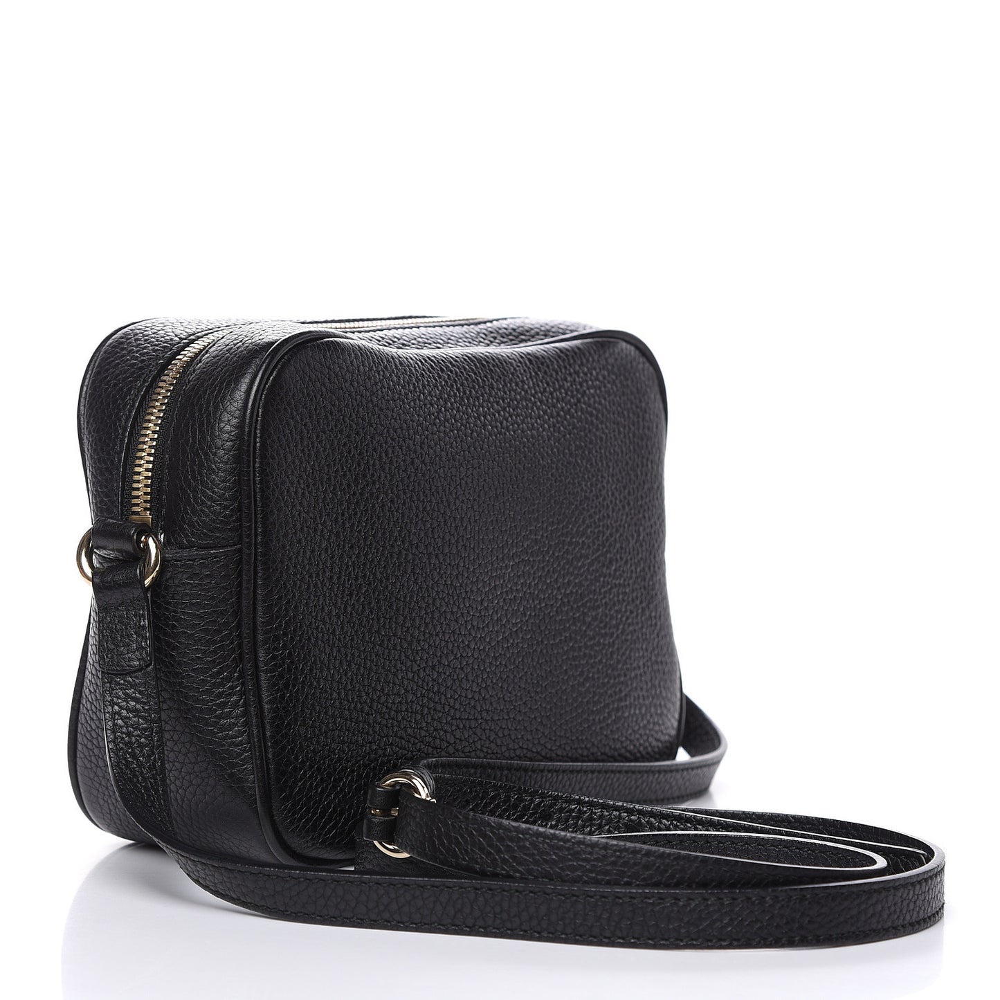 Pebbled Calfskin Small Soho Disco Bag Black