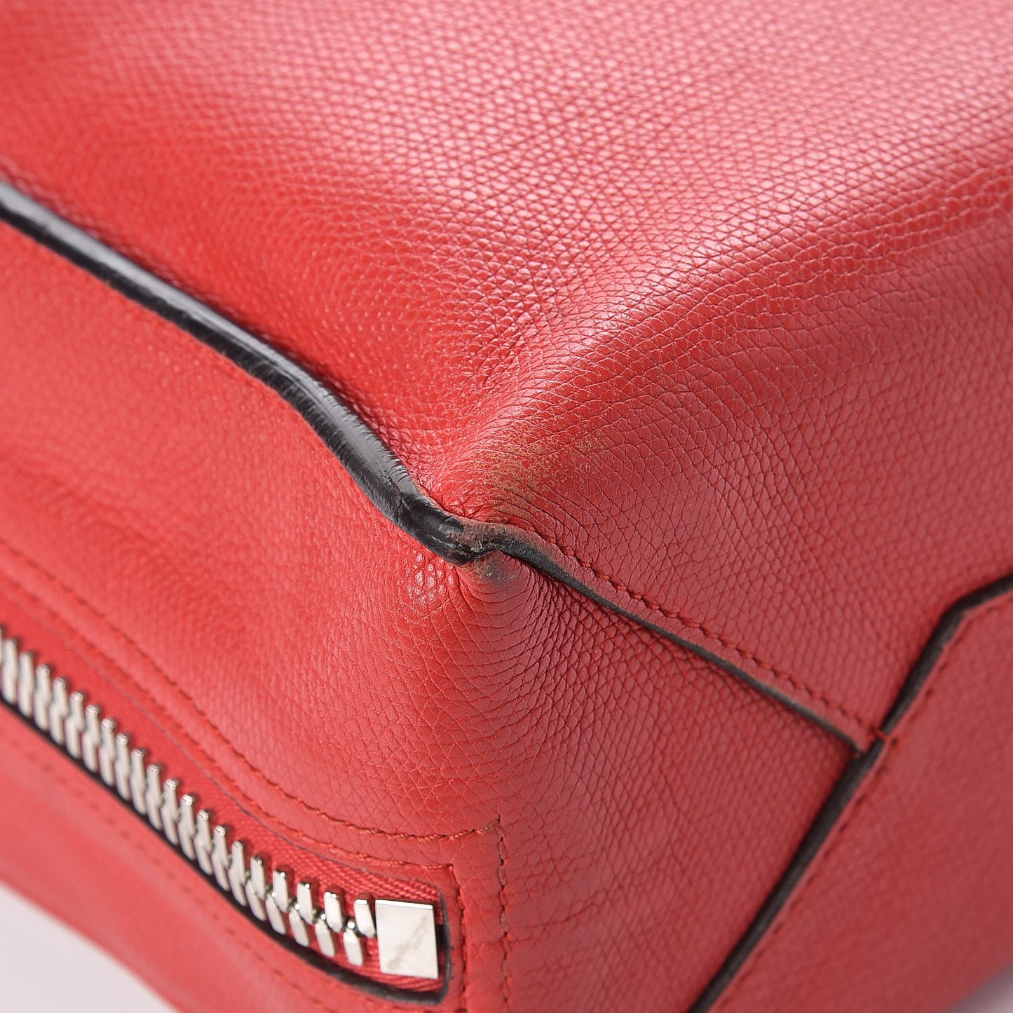 Grained Calfskin Plate Hardware Papier A6 Zip Around Tote Rouge Houx