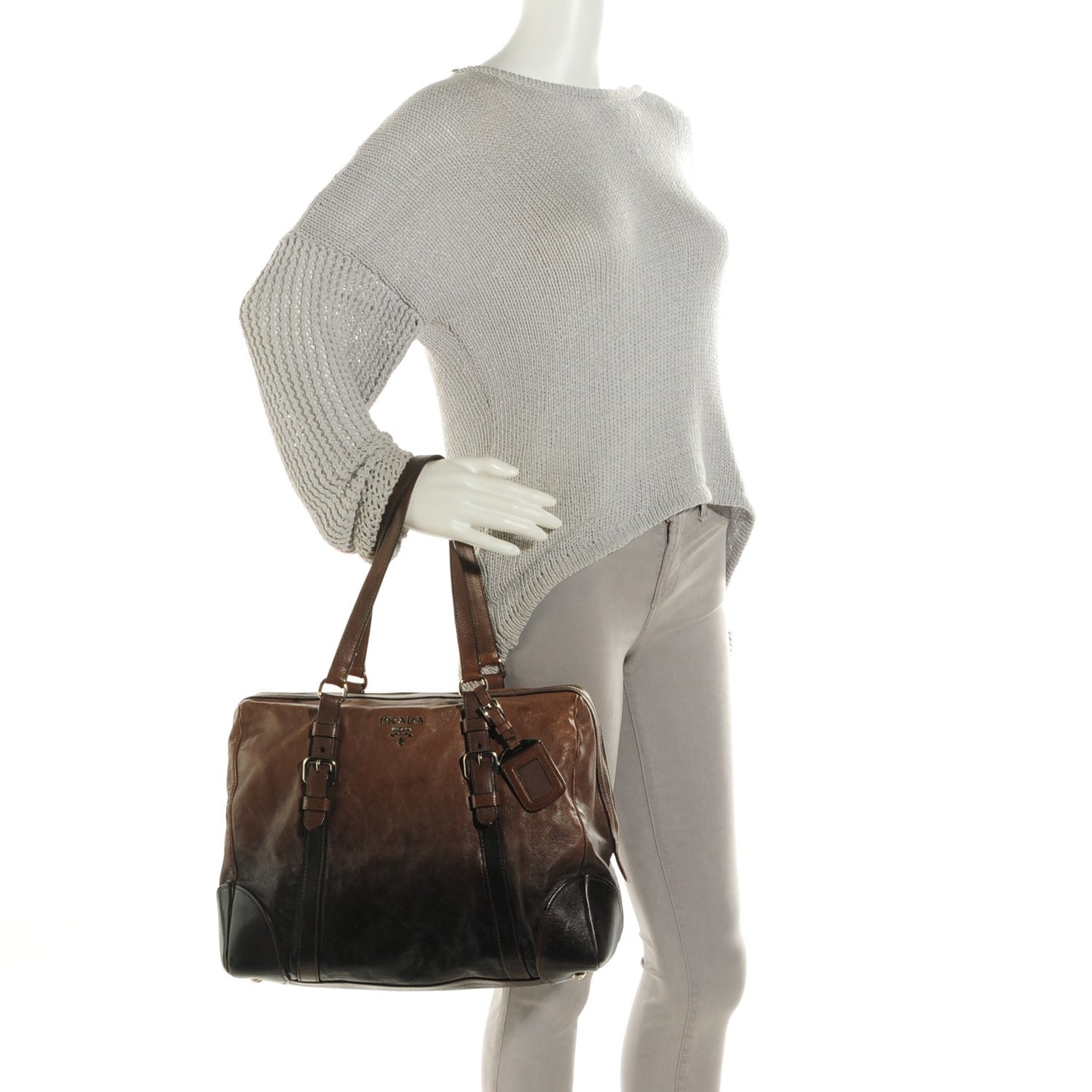 Glace Calf Shoulder Bag Ardesia Fumo
