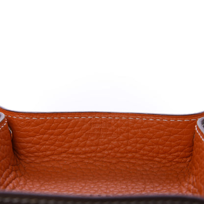 Hermes Taurillon Clemence Mises et Relances Change Tray Orange Etoupe 7 of 8