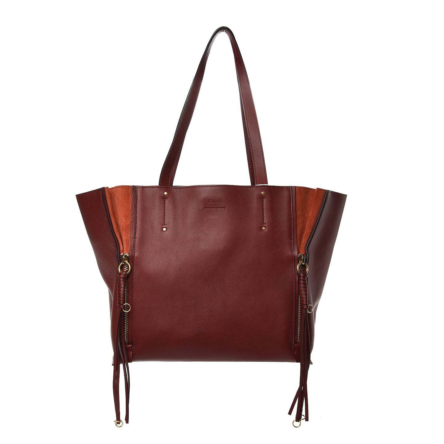 Smooth Calfskin Medium Milo Shopping Tote Sienna Red