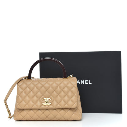 Chanel Caviar Lizard Embossed Quilted Small Coco Handle Flap Beige 14 of 14