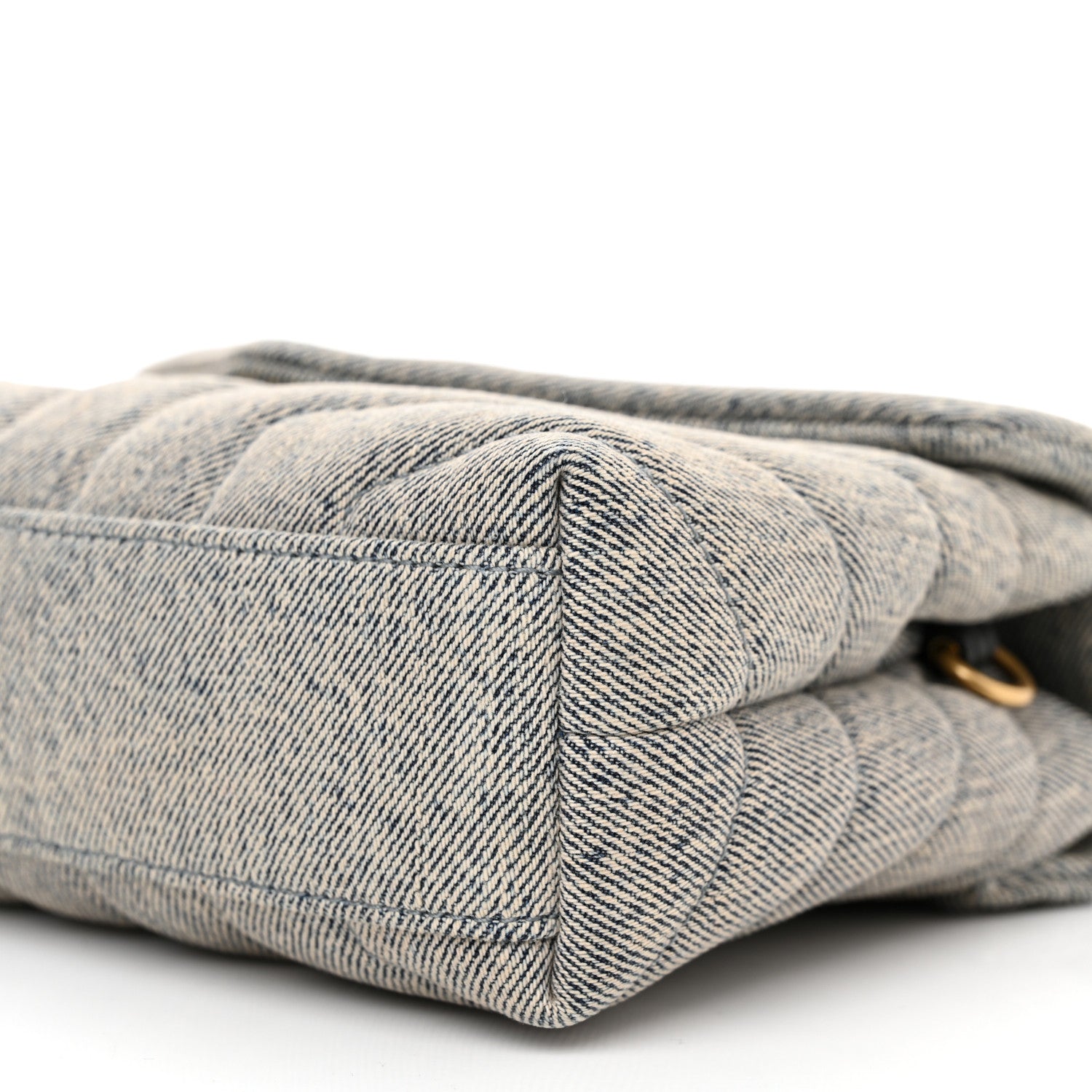 Saint Laurent Denim Y Quilted Monogram Toy Loulou Crossbody Bag Grey 10 of 10