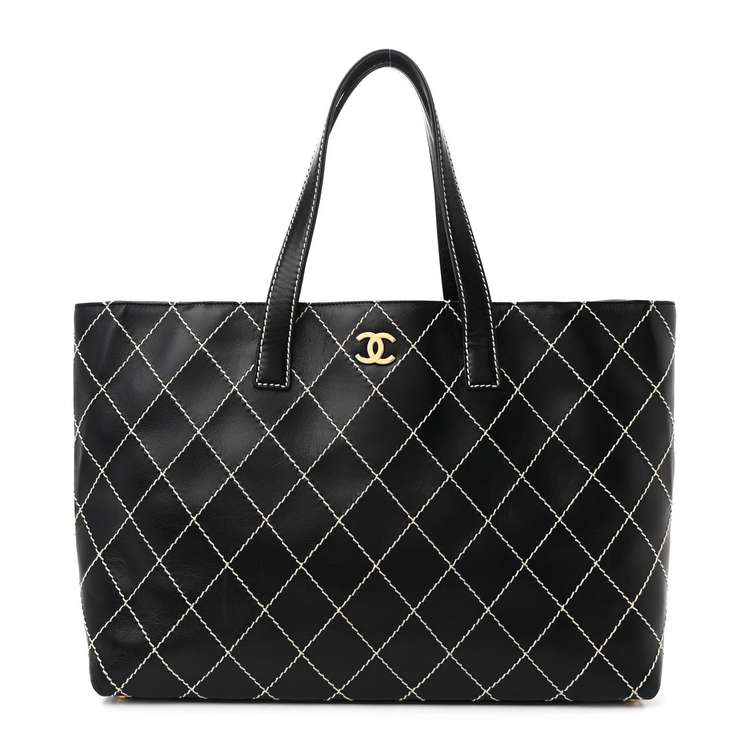 Chanel Calfskin Wild Stitch Large Tote Black 1 of 11