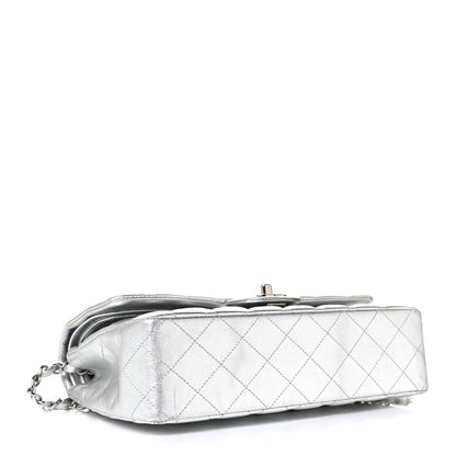 Chanel Metallic Lambskin Quilted Medium Double Flap Silver 4 of 15