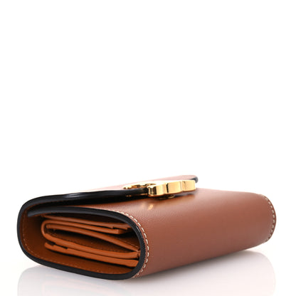 Celine Shiny Smooth Lambskin Small Triomphe Wallet Tan 4 of 16