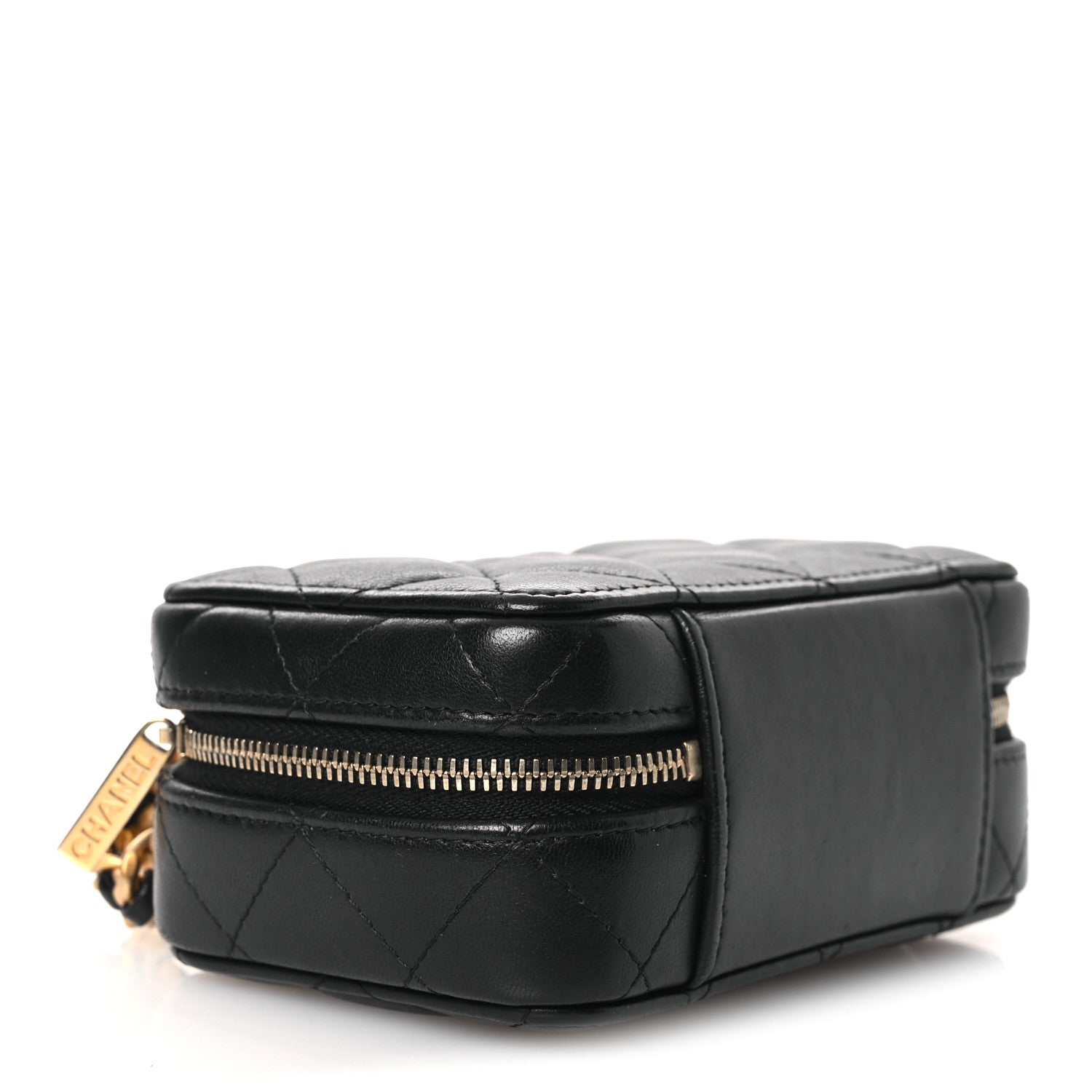 Chanel Lambskin Quilted Top Handle Mini Vanity Case Black 4 of 11