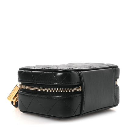 Chanel Lambskin Quilted Top Handle Mini Vanity Case Black 4 of 11