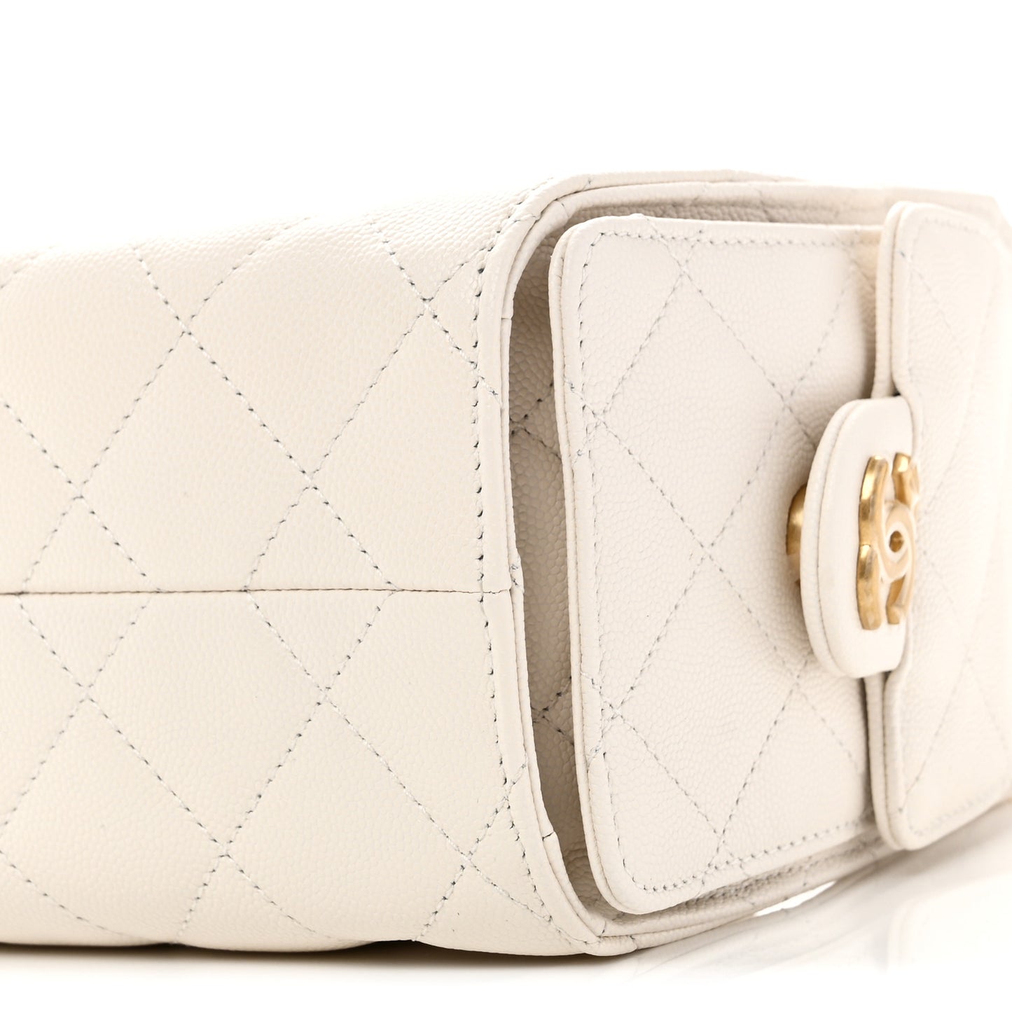 Caviar Quilted Mini Chanel 25 Handbag White