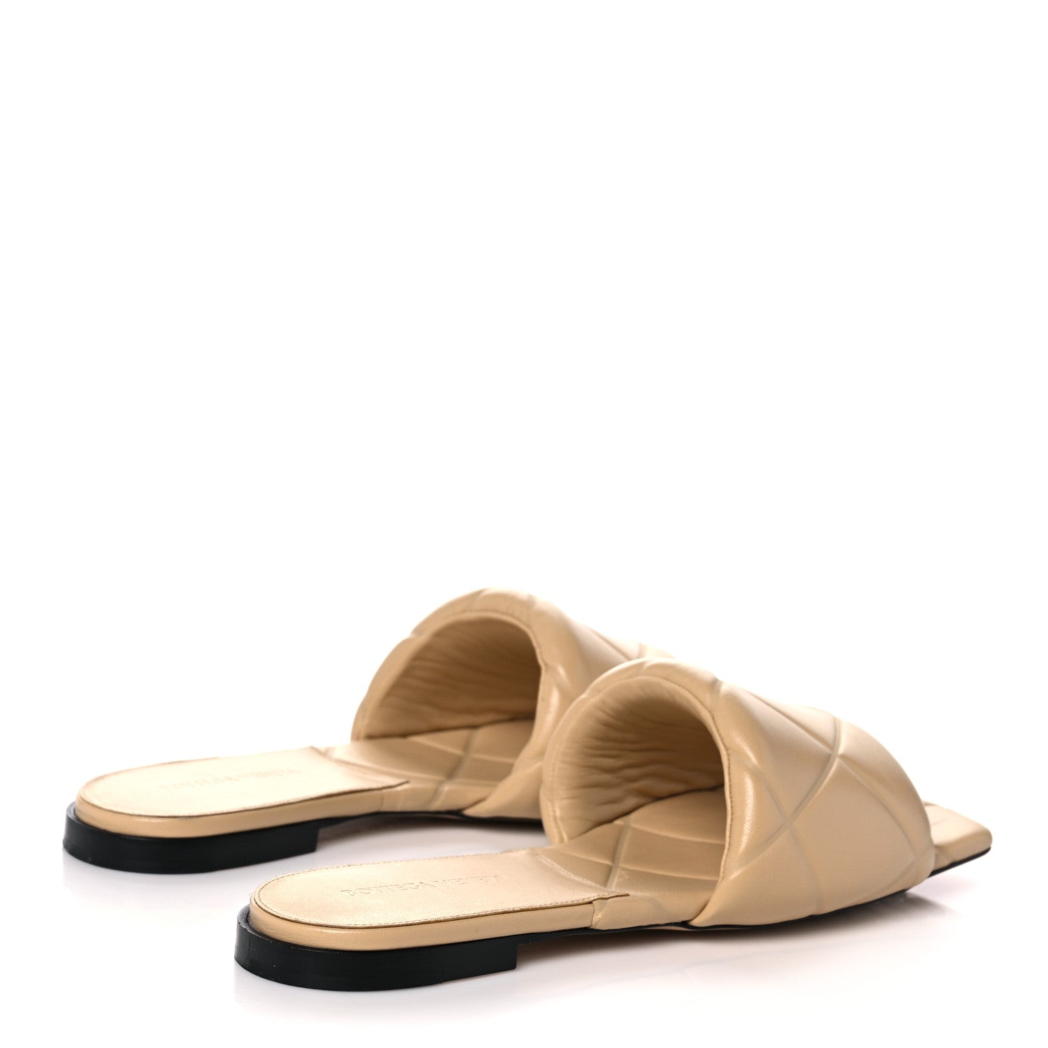 Bottega Veneta Nappa Quilted Rubber Lido Flat Sandals 41 Cane Sugar 4 of 8