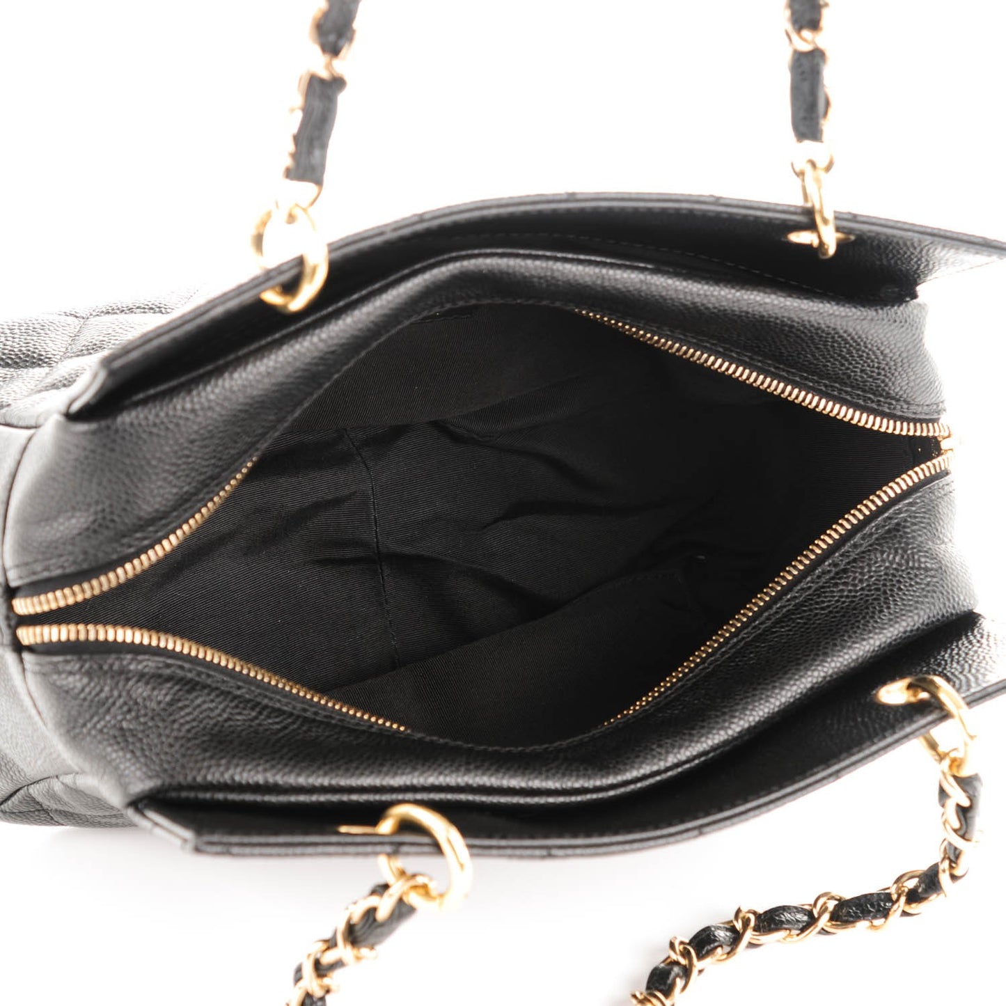 Caviar Quilted Petit Timeless Tote PTT Black