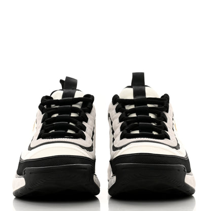 Chanel Fabric Suede Calfskin CC Sneakers 41 White Black 2 of 8