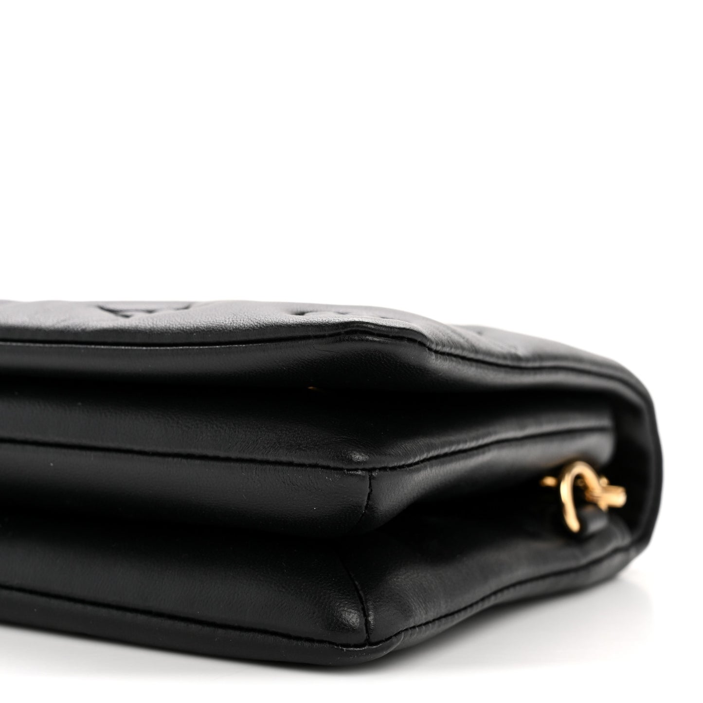 Lambskin Embossed Monogram Pochette Coussin Black