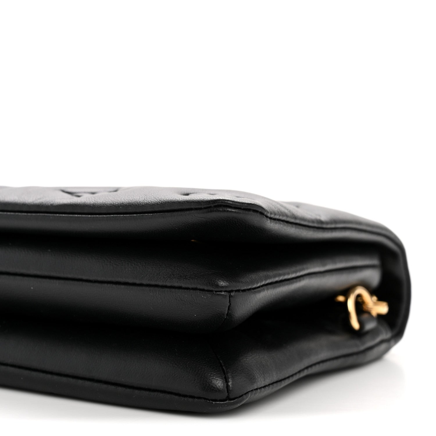 Louis Vuitton Lambskin Embossed Monogram Pochette Coussin Black 9 of 11