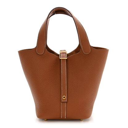 Hermes Taurillon Clemence Picotin Lock 18 PM Gold 1 of 9