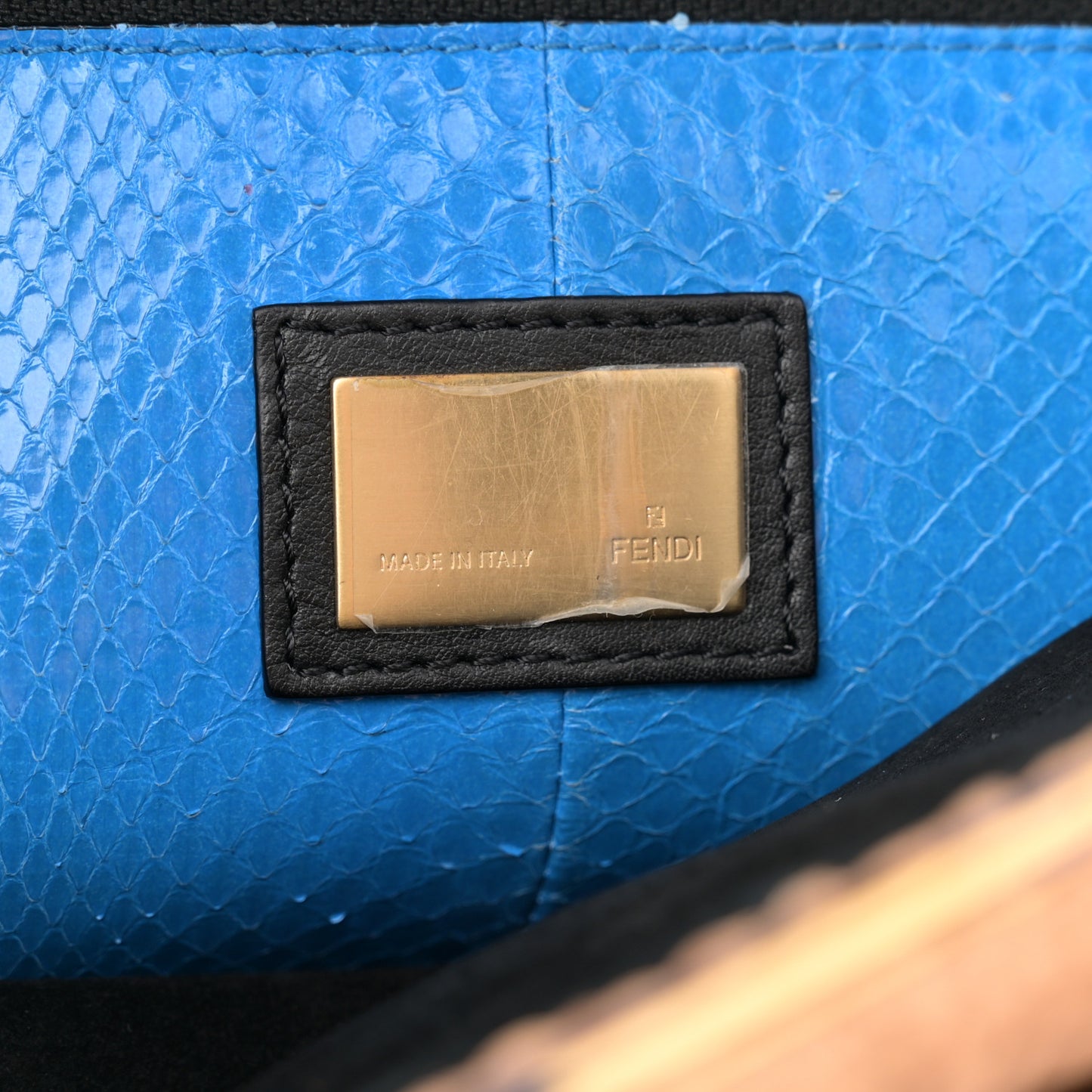 Raffia Snakeskin Large Peekaboo X-Tote Miele Bluette