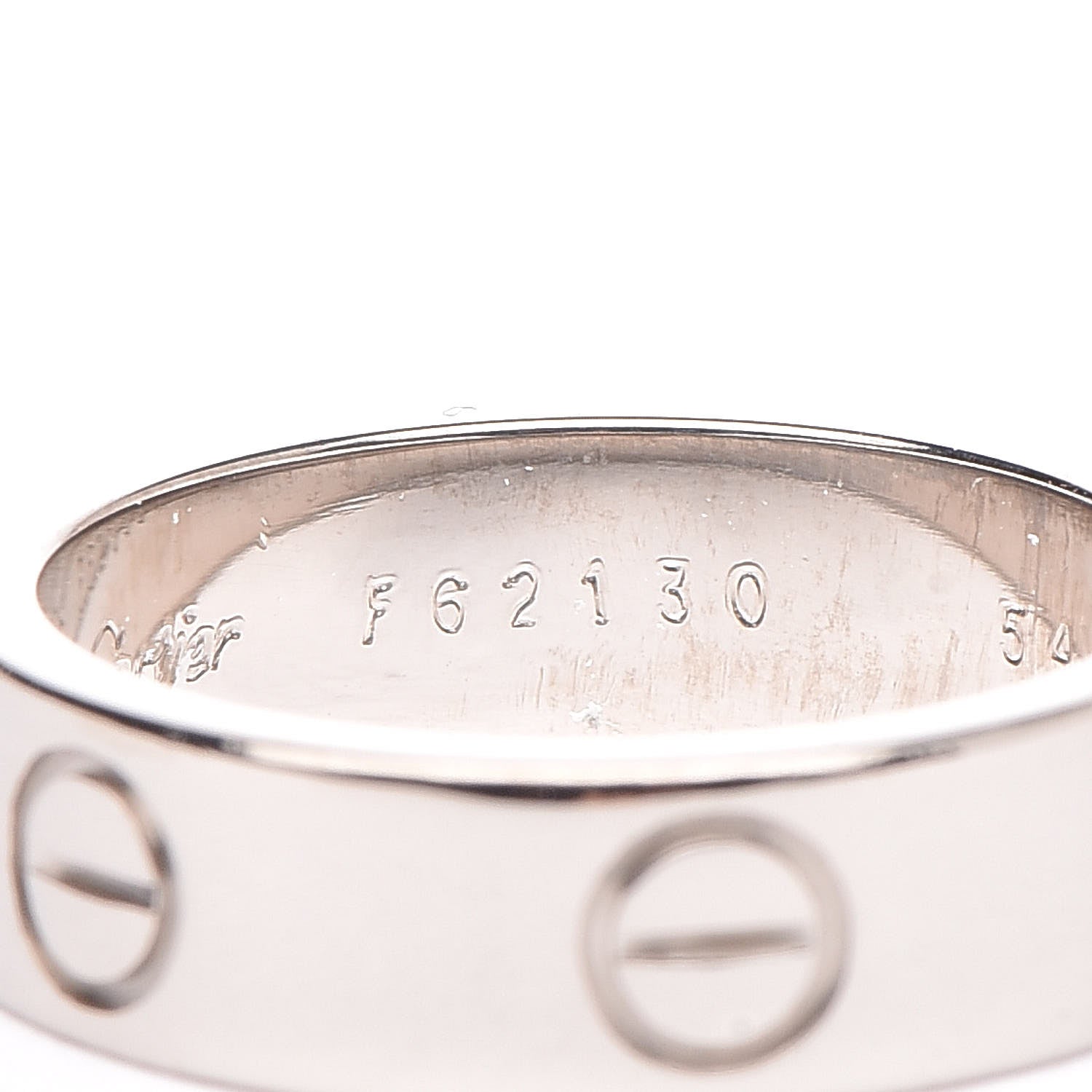 Cartier 18K White Gold 5.5mm LOVE Ring 54 6.75 6 of 8
