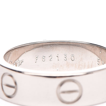Cartier 18K White Gold 5.5mm LOVE Ring 54 6.75 6 of 8
