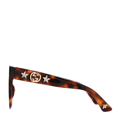 Gucci Round Frame Star Sunglasses GG0208S Tortoise 2 of 7