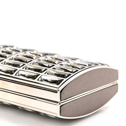 Judith Leiber Swarovski Crystal Minaudiere Clutch Silver 8 of 9