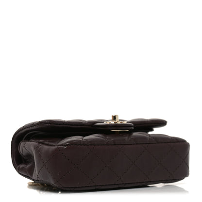 Chanel Lambskin Quilted Mini Double Flap With Hook Dark Brown 4 of 11