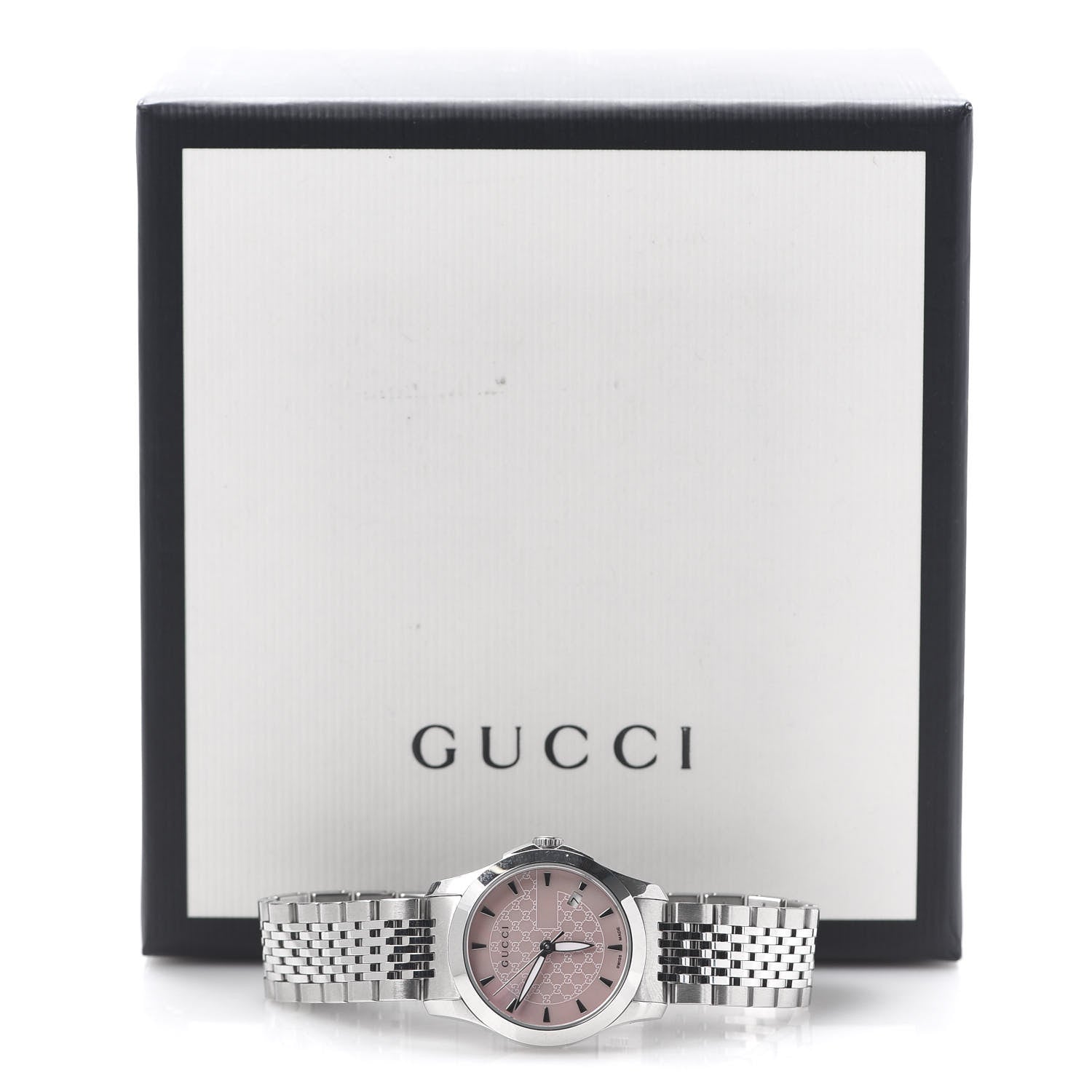 Gucci Stainless Steel Pink Mother of Pearl 27mm G-Timeless Quartz Watch 7 of 7