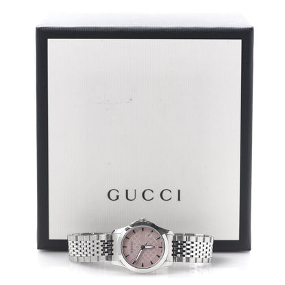 Gucci Stainless Steel Pink Mother of Pearl 27mm G-Timeless Quartz Watch 7 of 7