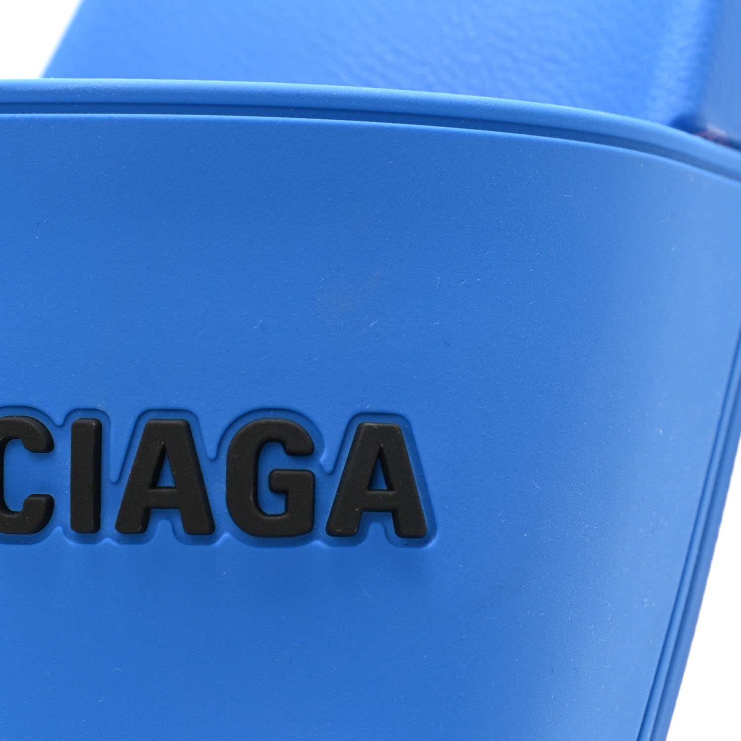 Balenciaga PVC Logo Mens Pool Slide Sandals 41 Screen Blue Black 9 of 9