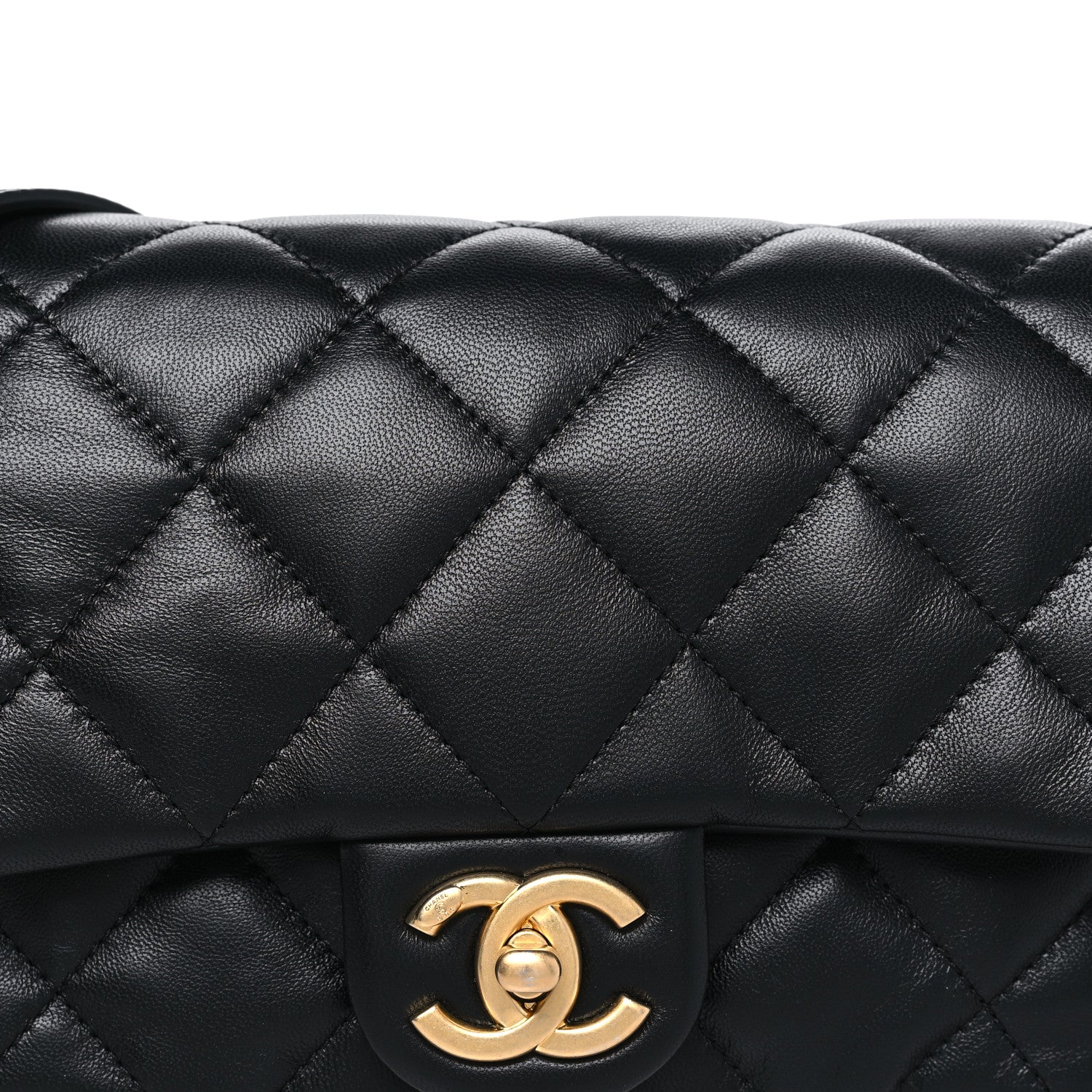 Chanel Lambskin Quilted CC Flap Shoulder Bag Black 8 of 10
